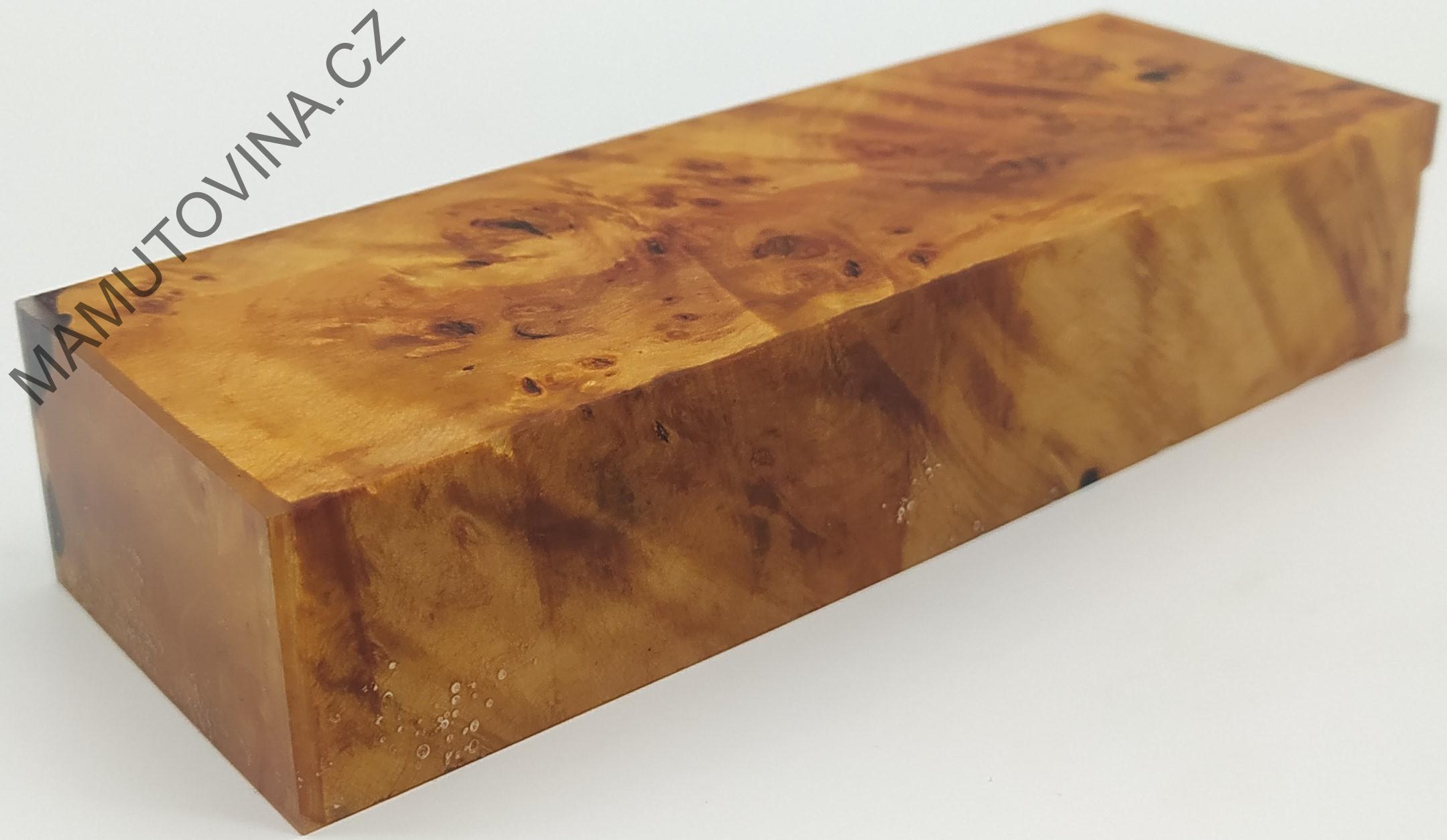 Stabilizované dřevo -  olše nádor 150 x 49 x 30 mm